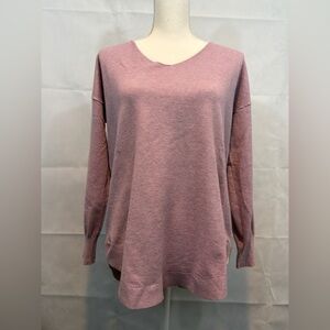 Debut Lace-Up Back Sweater, mauve, S/M